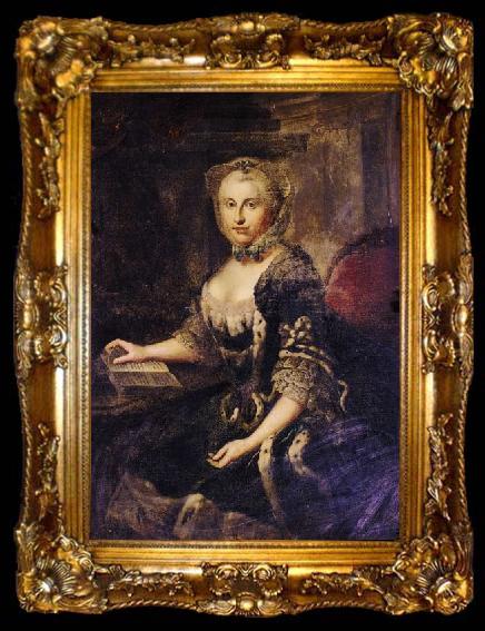 framed  Johann Georg Ziesenis Portrait of Augusta Hanover, ta009-2
