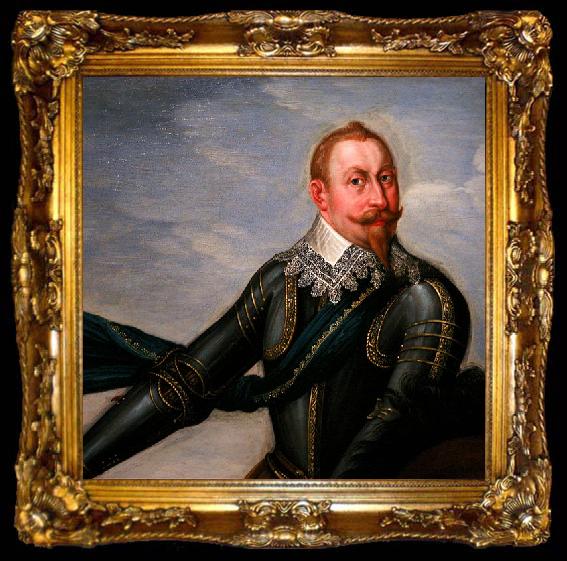 framed  Johann Walter Gustavus Adolphus of Sweden at the Battle of Breitenfeld, ta009-2