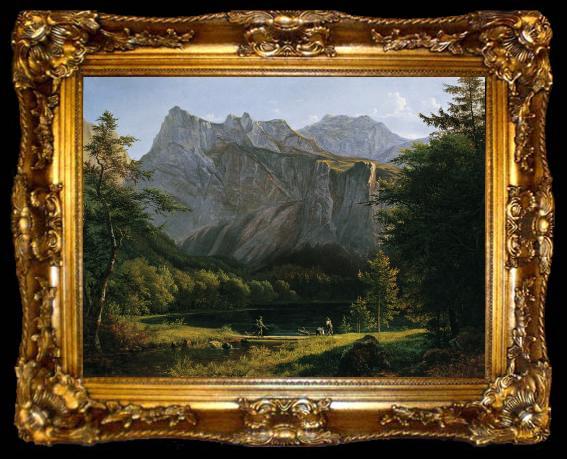 framed  Josef Feid Backward lake Langbath, ta009-2