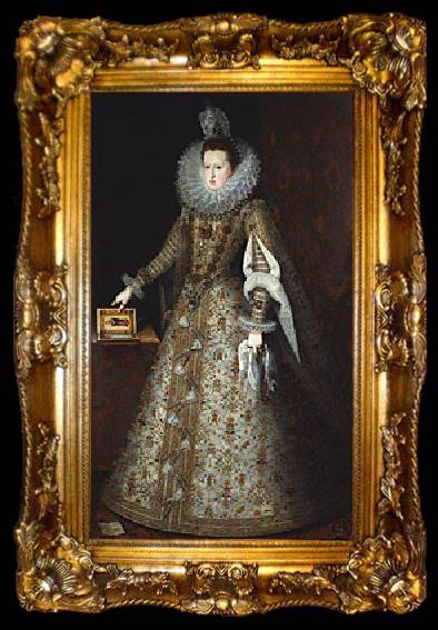 framed  Juan Pantoja de la Cruz Portrait of Margarita de Austria, ta009-2
