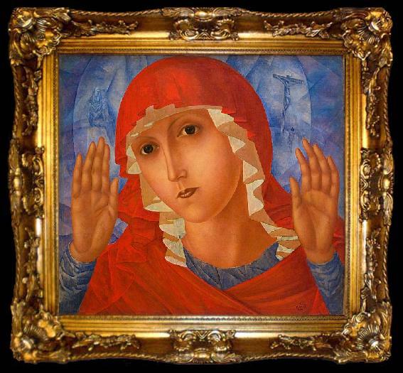 framed  Kuzma Sergeevich Petrov-Vodkin The Mother of God of Tenderness toward Evil Hearts, ta009-2