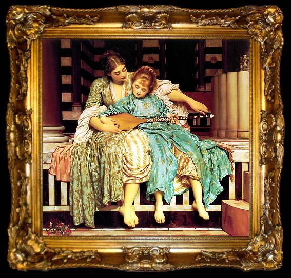 framed  Lord Frederic Leighton Mussic Lesson, ta009-2