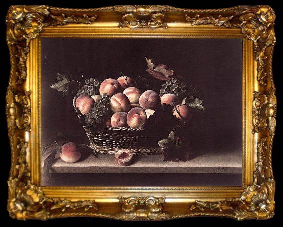 framed  Louise Moillon Basket with Peaches and Grapes, ta009-2