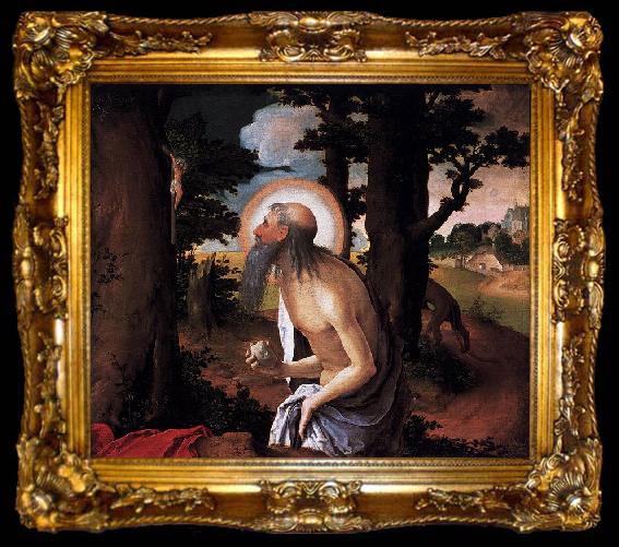 framed  Lucas van Leyden St Jerome Penitent, ta009-2