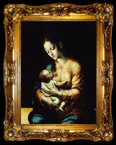 framed  Luis de Morales Virgin and Child, ta009-2
