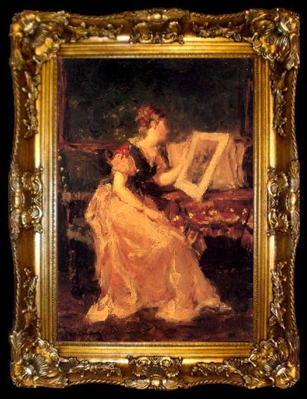 framed  Maria Fortuny i Marsal Aficionada a las estampas, ta009-2
