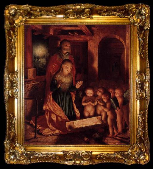 framed  Master of Ab Monogram The Birth of Jesus, ta009-2