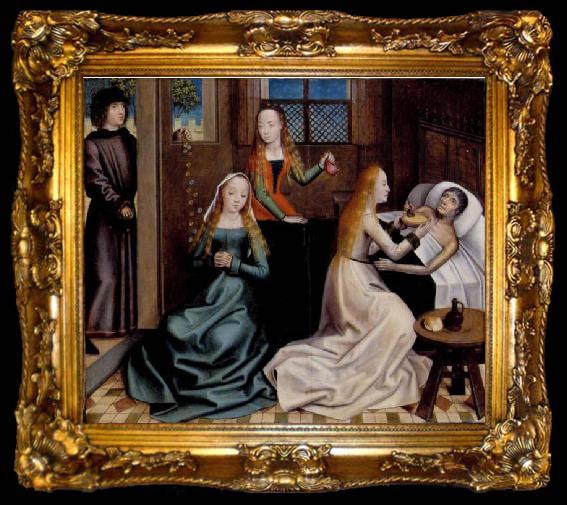 framed  Master of the Legend of St. Lucy De liefdadigheid van de H. Nicolaas als jongeman., ta009-2