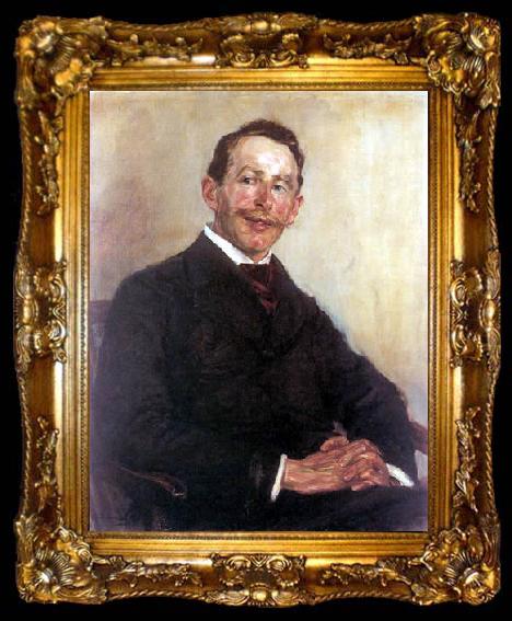 framed  Max Liebermann Portrait of Dr. Max Linde, ta009-2