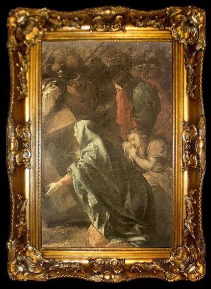 framed  Michael Willmann The Fall of Christ under the Cross, ta009-2