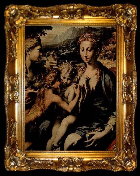 framed  PARMIGIANINO Thronende Madonna, Hl. Zacharias, Hl. Johannes der Taufer und Hl. Maria Magdalena, ta009-2