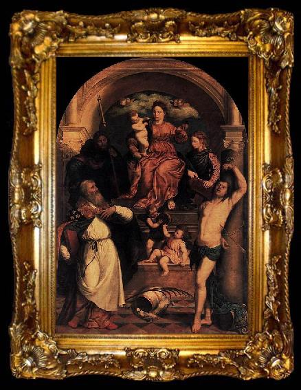 framed  Paris Bordone Madonna and Child with Saints, ta009-2