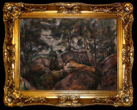 framed  Paul Cezanne Rocks in the Forest, ta009-2