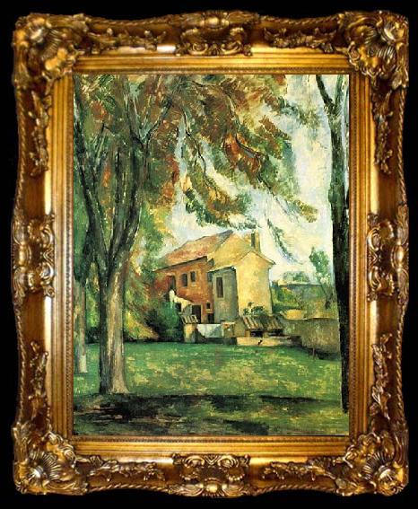 framed  Paul Cezanne Der Teich des Jas de Bouffan im Winter, ta009-2