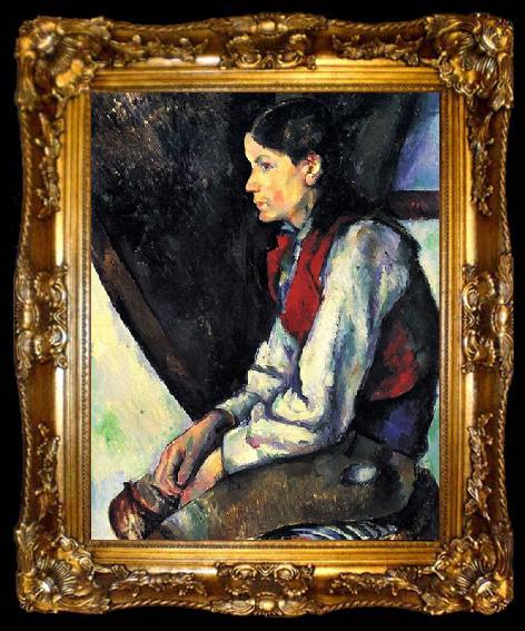 framed  Paul Cezanne Knabe mit roter Weste, ta009-2