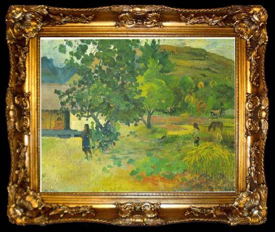 framed  Paul Gauguin Te fare, ta009-2