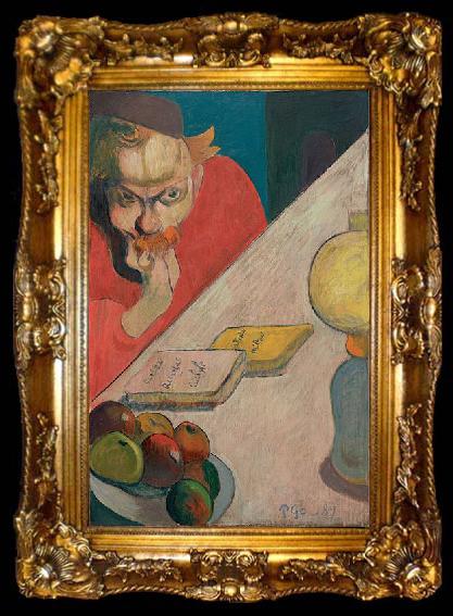 framed  Paul Gauguin Portrait of Jacob Meyer de Haan by Lamplight, ta009-2