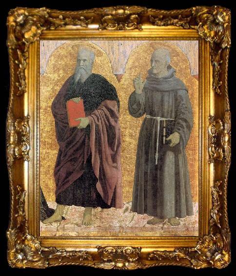 framed  Piero della Francesca Sts Andrew and Bernardino, ta009-2