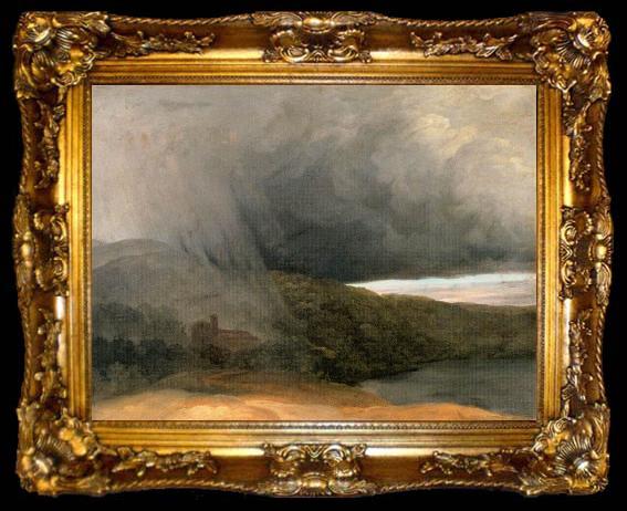 framed  Pierre-Henri de Valenciennes Storm by a Lake, ta009-2