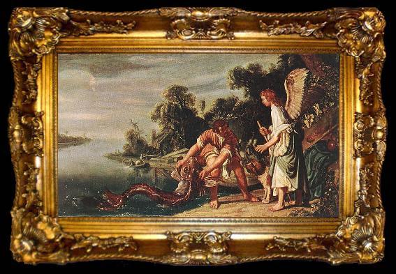 framed  Pieter Lastman The Angel and Tobias with the Fish, ta009-2