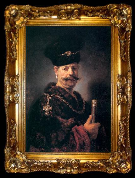 framed  REMBRANDT Harmenszoon van Rijn Polish nobleman., ta009-2