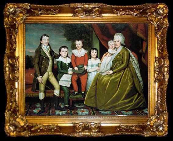 framed  Ralph Earl Mrs Noah Smith And Her Children, ta009-2