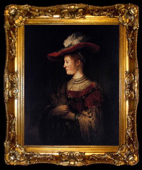 framed  Rembrandt Peale Saskia in Pompous Dress, ta009-2