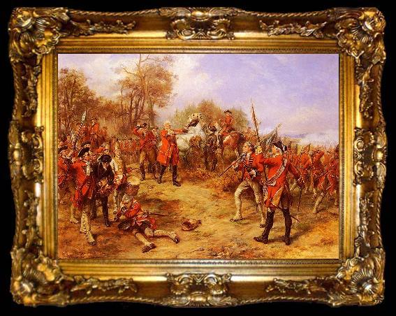 framed  Robert Alexander Hillingford George II at the Battle of Dettingen, ta009-2