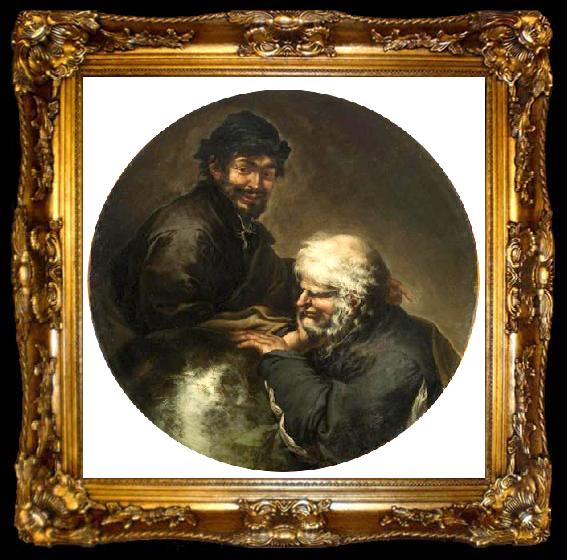 framed  Salvator Rosa Heraklit und Demokrit, ta009-2