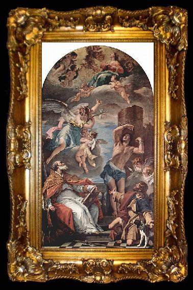 framed  Sebastiano Ricci Maria in Gloria mit Erzengel Gabriel und, ta009-2