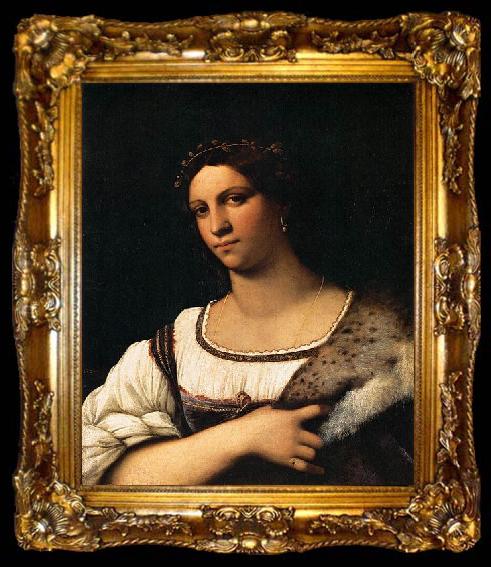 framed  Sebastiano del Piombo Portrait of a Woman, ta009-2