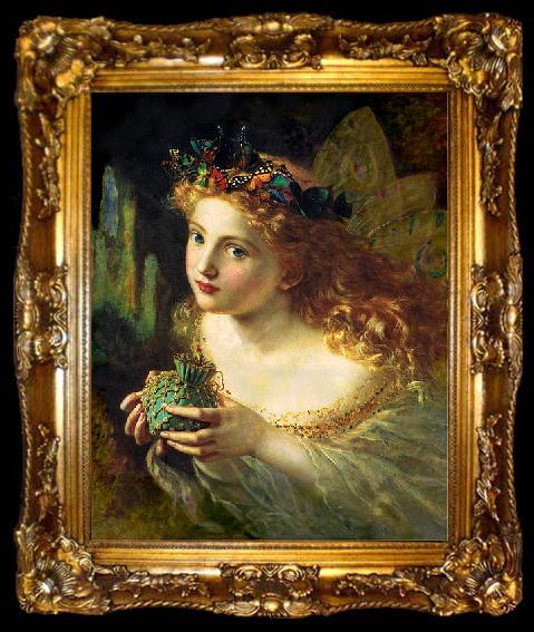 framed  Sophie Gengembre Anderson Take the Fair Face of Woman, and Gently Suspending, With Butterflies, Flowers, and Jewels Attending, Thus Your Fairy is Made of Most Beautiful Things, ta009-2