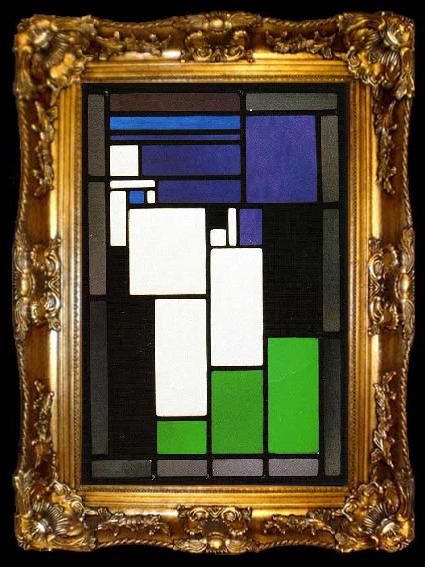 framed  Theo van Doesburg Stained-glass Composition Female Head., ta009-2