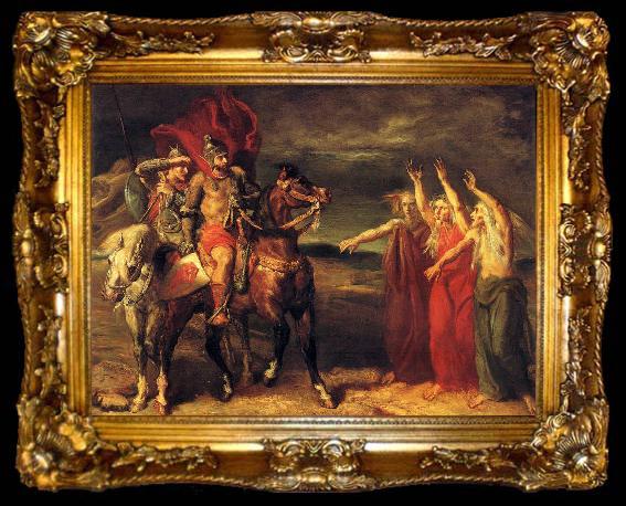 framed  Theodore Chasseriau Macbeth and Banquo meeting, ta009-2