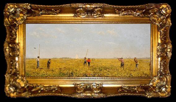framed  Thomas Eakins Pushing for Rail, ta009-2