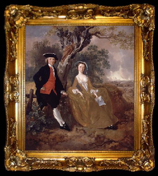 framed  Thomas Gainsborough An Unknown Couple in a Landscape, ta009-2