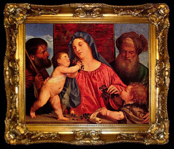 framed  Titian Kirschen-Madonna, ta009-2