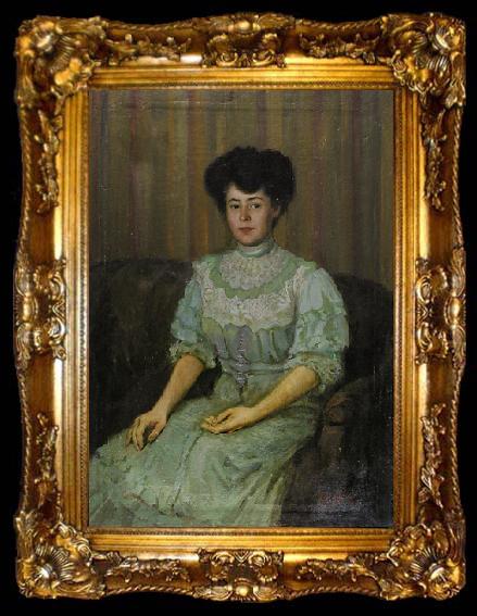 framed  Valentin Serov Portrait of Praskovia Tchaokovskaia, ta009-2