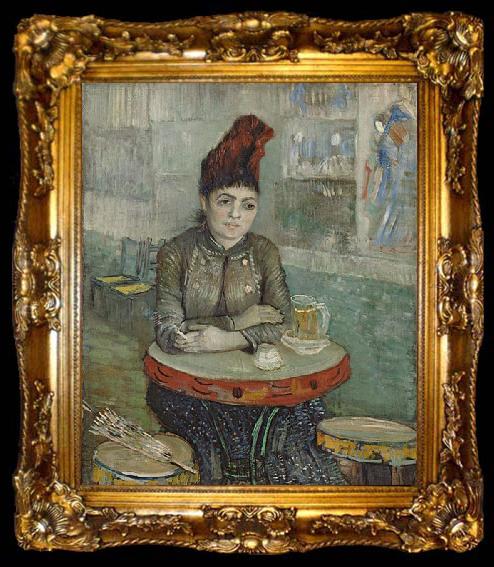 framed  Vincent Van Gogh Agostina Segatori in Le tambourin, ta009-2