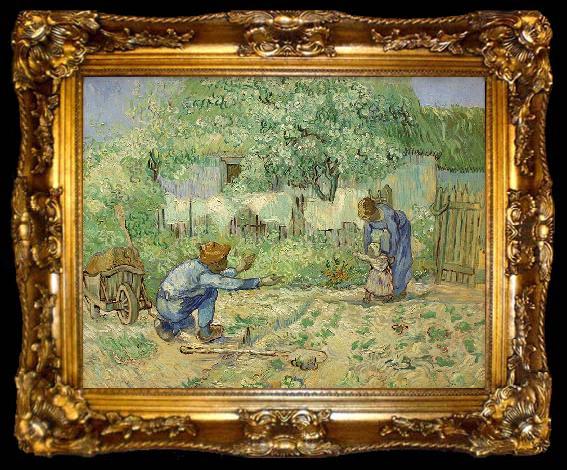 framed  Vincent Van Gogh First Steps, after Millet, ta009-2