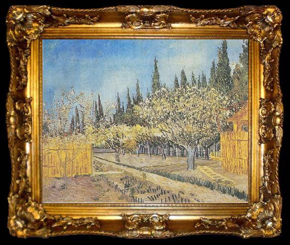 framed  Vincent Van Gogh Flowering orchard, ta009-2