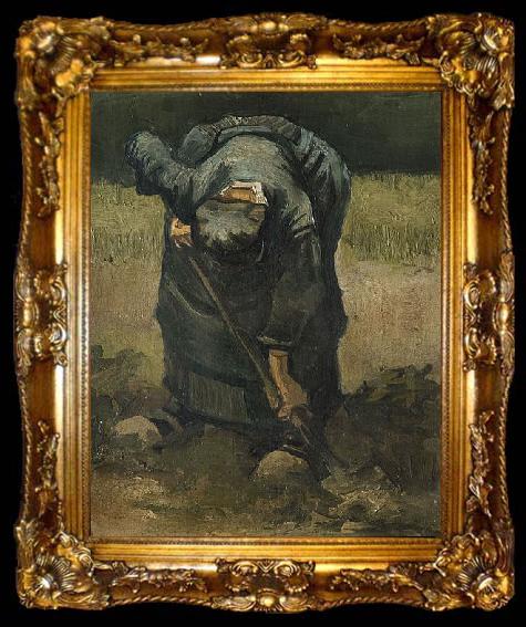 framed  Vincent Van Gogh A Peasant Woman Digging, ta009-2