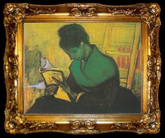 framed  Vincent Van Gogh Woman reading a novel, ta009-2