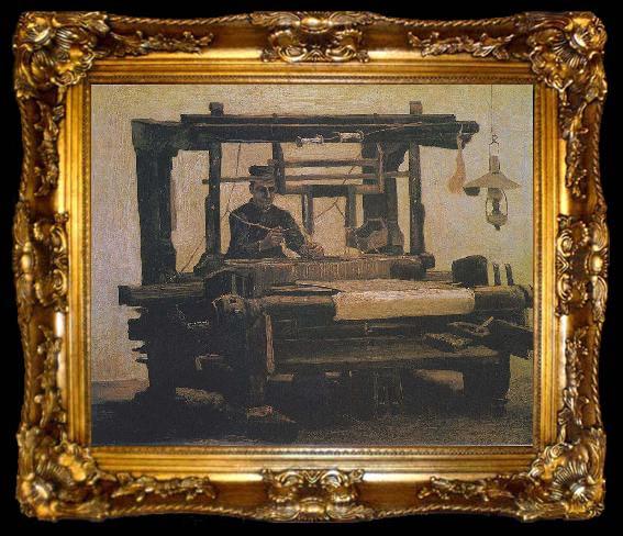 framed  Vincent Van Gogh Weaver at the loom, ta009-2