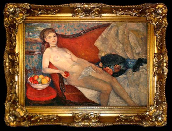 framed  William Glackens Nude with Apple, ta009-2
