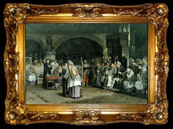 framed  carl gustaf hellqvist Religious Discourse between Olaus Petri and Peder Galle, ta009-2
