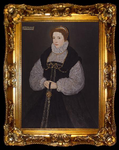framed  unknow artist Dorothy Latimer , wife of Thomas Cecil, later 1st Earl of Exeter, ta009-2
