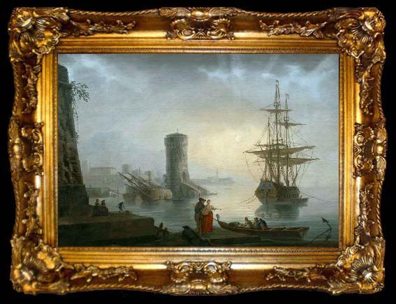 framed  Adrien Manglard Mediterranean port, ta009-2