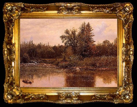framed  Albert Bierstadt Landscape, New Hampshire, ta009-2