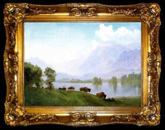 framed  Albert Bierstadt Buffalo Country, ta009-2